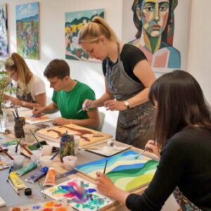 Painting Team-Building Workshop in a Berlin Gallery.