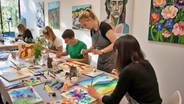 Painting Team-Building Workshop in a Berlin Gallery.